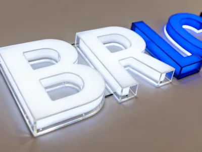 Laser cut acrylic channel letters for retail signage
