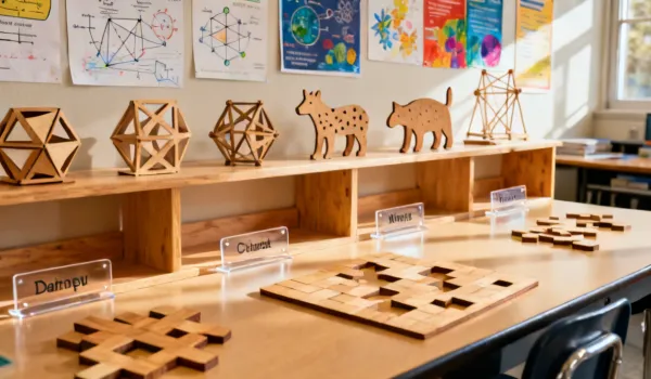 Student laser cut projects in K-12 classroom