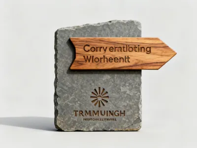 Laser engraved directional wayfinding signage