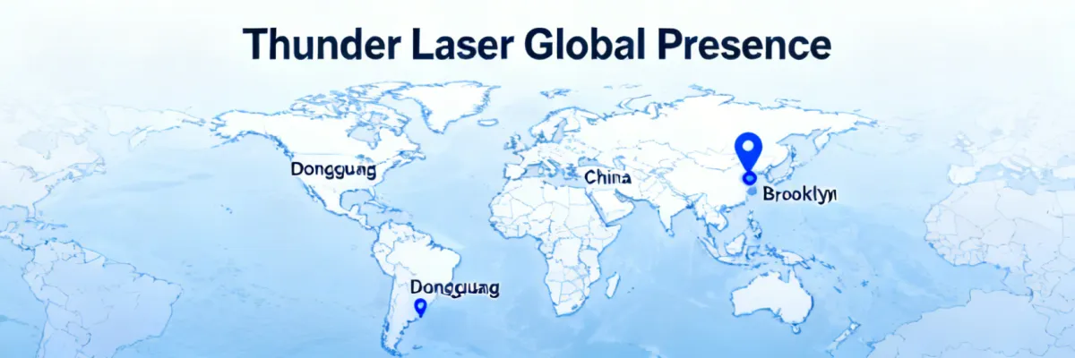 Thunder Laser global office locations map